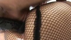 Bitch In Fishnets Gets Double Penetrated Part2