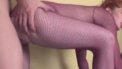 Redhead Whore Smashed In Fishnets