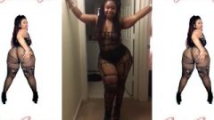 BBW Ebony Thick Bum Clapping Twerking Bend Over Black Fishnet – Cami Creams