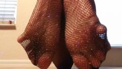 Showing Off My Legs And Feet In Glittering Fishnets