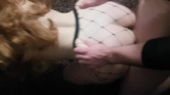Sensual Cutie Wearing Fishnet Ruined In Doggy And Cum Shot On Bum