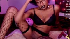 Goth In Fishnets Masturbates And Double Gush Preview