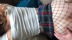 Nailing In Fishnets And Asking For Creampie, Female Receives Filled Up
