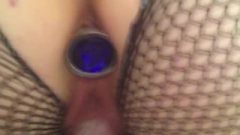 Sticky Wife In Lingerie With Gem Plug Takes Pretty Cum Shot